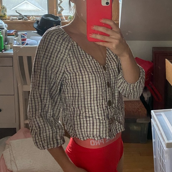 Pull&Bear Tops - NBW Button Up 3/4 Sleeve Top